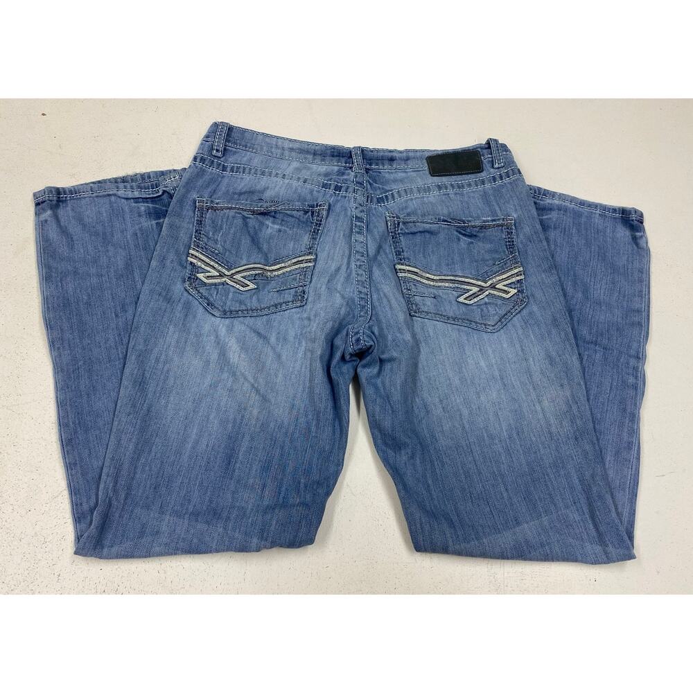 Men BKE Jake Straight Leg lightwash cotton denim blue jeans, 32x31
